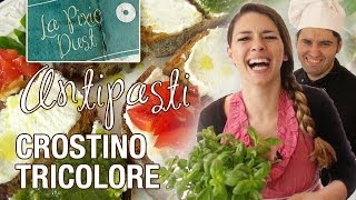 Fresh Italian Antipasti Recipe  Crostino Tricolore  Appetizer Series [upl. by Nolana]