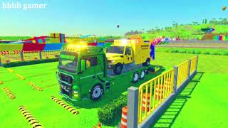 TRANSPORTING POLICE CARS MCQUEEN CAR AMBULANCE VEHICLES WITH MAN TRUCKS bbbb BBB key [upl. by Alleuol841]