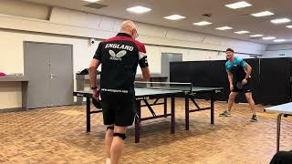 Neil Myatt vs Peter Flint Long pips BH Warrington Div 1 League Match 28324 [upl. by Aleahs]