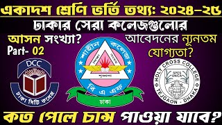 Part 02 ঢাকার কোন কলেজে কত পেলে চান্স পাওয়া যাবে  College Admission 2024  একাদশ শ্রেণি ভর্তি তথ্য [upl. by Steffane]