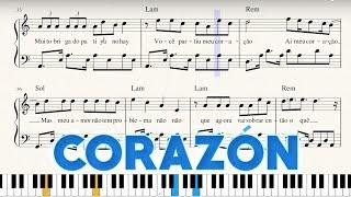 quotCorazónquot  Partitura Sheet Music  Piano Tutorial  Maluma  George Vidal [upl. by Celisse14]