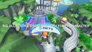 MK8DX Big Blue Ultra Shortcut With Every Character [upl. by Cordier]