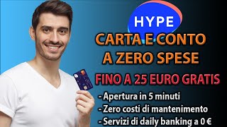 Hype carta conto gratis 💳 Zero costi senza spese 💳 [upl. by Mortensen]