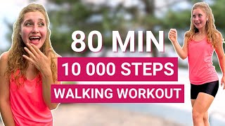 80 MIN 10 000 STEPS WORKOUT 🔥  walking dance workout at home full body cardio [upl. by Ahtelra523]