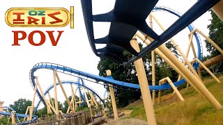 OzIris Front Row POV Parc Astérix BampM Inverted Roller Coaster [upl. by Oibesue690]