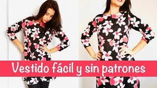 Cómo hacer un vestido muy fácil y sin moldes  DIY [upl. by Cran]