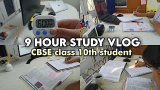 9 HOUR STUDY VLOG  CLASS 10TH STUDENT [upl. by Hoem]