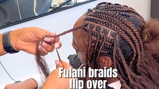 How to flip over Fulani braids detailed tutorial versatile method  style by lamsie [upl. by Uhp]