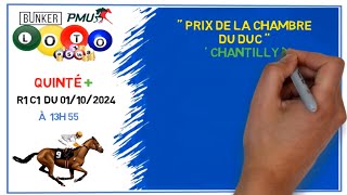 Pronostic Quinté PMU 🏇 Mardi 01 octobre 2024 🏆 PRIX DE LA CHAMBRE DU DUC [upl. by Anerys]