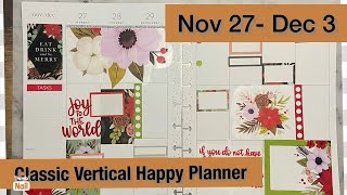 Plan with me November 27 to December 3 in classic vertical catchall happy planner [upl. by Won]