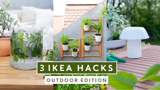 3 DIY Outdoor Ikea Hacks  günstige Deko für Balkon Garten oder Terrasse [upl. by Johst]