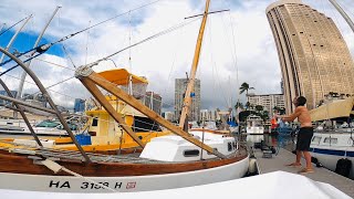 Sailboat Yacht Restoration Stepbystep Mast Restoration Lowering A Wooden Mast With A Tabernacle [upl. by Evoy]