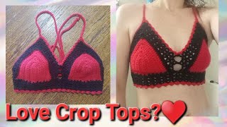 Free Crochet Pattern Tutorial Womens Crop Top [upl. by Tik]