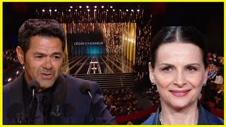 « Ta gueule »  Jamel Debbouze interrompu pendant son discours il tacle Juliette Binoche [upl. by Liagaba]