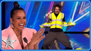 HILARIOUS HIVIS STRIPTEASE leaves Simon baffled  Auditions  BGT 2023 [upl. by Enelkcaj297]