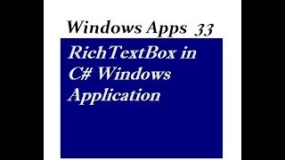 RichTextBox in C Windows Application [upl. by Read772]