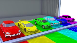 Learn Colors with Cars Street Vehicles Water Slide Colors for Kids Nursery Rhymes for Children [upl. by Eitisahc]