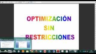 Optimización SIN RESTRICCIONES teoremas y pasos a dar [upl. by Kelson]