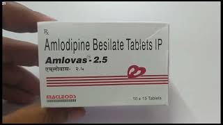 Amlovas 25 Tablet  Amlodipine Besilate Tablets IP  Amlovas 25mg Tablet Uses Side effects Benefit [upl. by Marcy76]