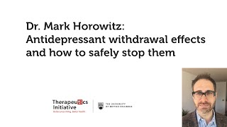 Dr Mark Horowitz Antidepressant withdrawal effects and how to safely stop them [upl. by Favata]