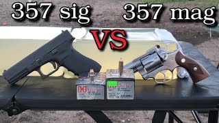 357 sig VS 357 magnum Hornady Critical Duty Ballistics Gel Test [upl. by Matless]