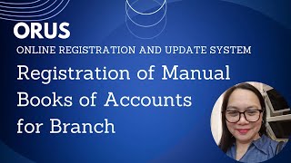 ORUS REGISTRATION BOOKS OF ACCOUNTS FOR BRANCH [upl. by Abernathy]