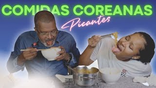 EXPERIMENTANDO COMIDAS COREANAS COM O MEU PAI [upl. by Milicent895]