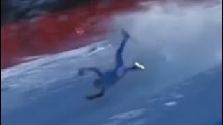 Alexis Painturault Wengen Ski Crash at 130kmh [upl. by Imre]