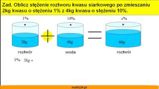 Mieszanie roztworów procentowych  Zadanie 6  Matfiz24pl [upl. by Schaumberger951]