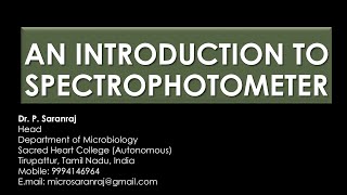 An Introduction to Spectrophotometer [upl. by Sandell123]