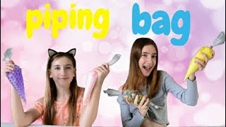 TWIN TELEPATHY PIPING BAG SLIME CHALLENGE [upl. by Dnama]