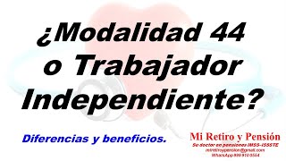 Modalidad ¿44 o Trabajador Independiente [upl. by Tuorah]