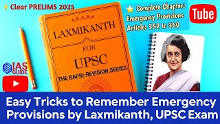 🔥Tricks To Remember Emergency Provisions in Indian Constitution  M Laxmikanth UPSC [upl. by Nefets]