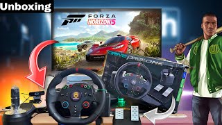 MY NEW RACING WHEEL IS FINALLY HERE  UNBOXING AND SETUP  Gameplay [upl. by Aieken]