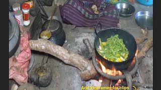 Cooking Beans and parsley vegetables in the villageMy village official videos [upl. by Skippie]