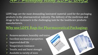 API Packaging Using LDPE BAGS [upl. by Onimixam]