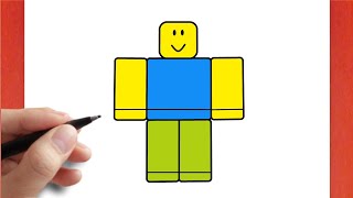 HOW TO DRAW ROBLOX NOOB EASY [upl. by Pegma]