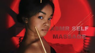 ASMR  Self Massage w Chopsticks 🥢 Face Neck Shoulders amp Back No Talking [upl. by Alomeda824]