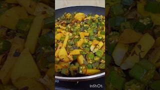 Potato Ladies Finger Stir Fry  Aloo Bhindi Stir Fry Recipe  Okra Recipe shortsfeed cooking [upl. by Sol]