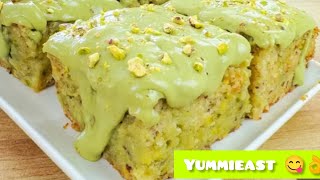 Winter Special Pistachio cake recipe Quick amp Delicious cake with homemade pistachio milk amp cream [upl. by Anilos]