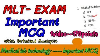 MLT mcq questions  Medical laboratory technician MCQ answers  PART1 [upl. by Clarisa]