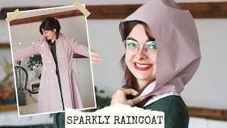 Sewing A Sparkly Pink Raincoat ☔ Construction [upl. by Saimerej]