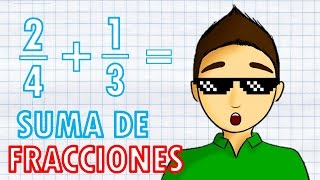 SUMA DE FRACCIONES CON DIFERENTE DENOMINADOR Super facil [upl. by Finley]