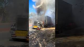 Shes Pinned 🤯 Runaway Diesel truck truckinglife motor fail crash ouch wtf viralshorts fyp [upl. by Nairde]