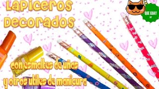 ✏️ Decora tus lapiceros con esmalte de uñas y material de manicura 💅 DIY utiles escolares colegio [upl. by Ginsberg864]