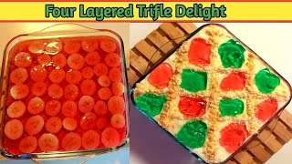 Easy 4 Layer Trifle Pudding Recipe I FruitPudding  A must try fruit dessert by Kitchen Minutes [upl. by Marijo]