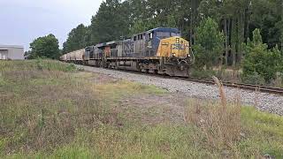 CSX G80228 AC44CW amp ES44AH Nice Horn Salute with this Empty Grain Train [upl. by Sinclare]