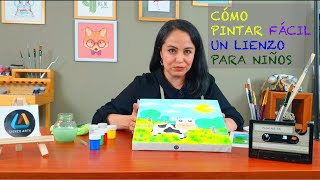 Como pintar un lienzo para niños de granja [upl. by Iral850]