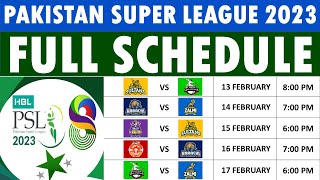 PSL 2023 Schedule announced Full Schedule of Pakistan Super League 2023 Dates venues amp timings [upl. by Acired]