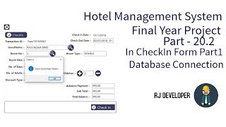 Hotel Management System  Final Year Project  Flat Design UI  Part 202 [upl. by Ardnaxila]